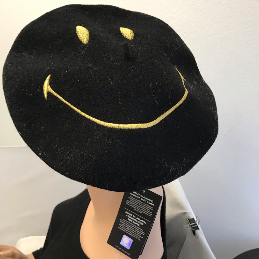 LAULHERE SMILEY LADIES WOVEN HAT BLACK